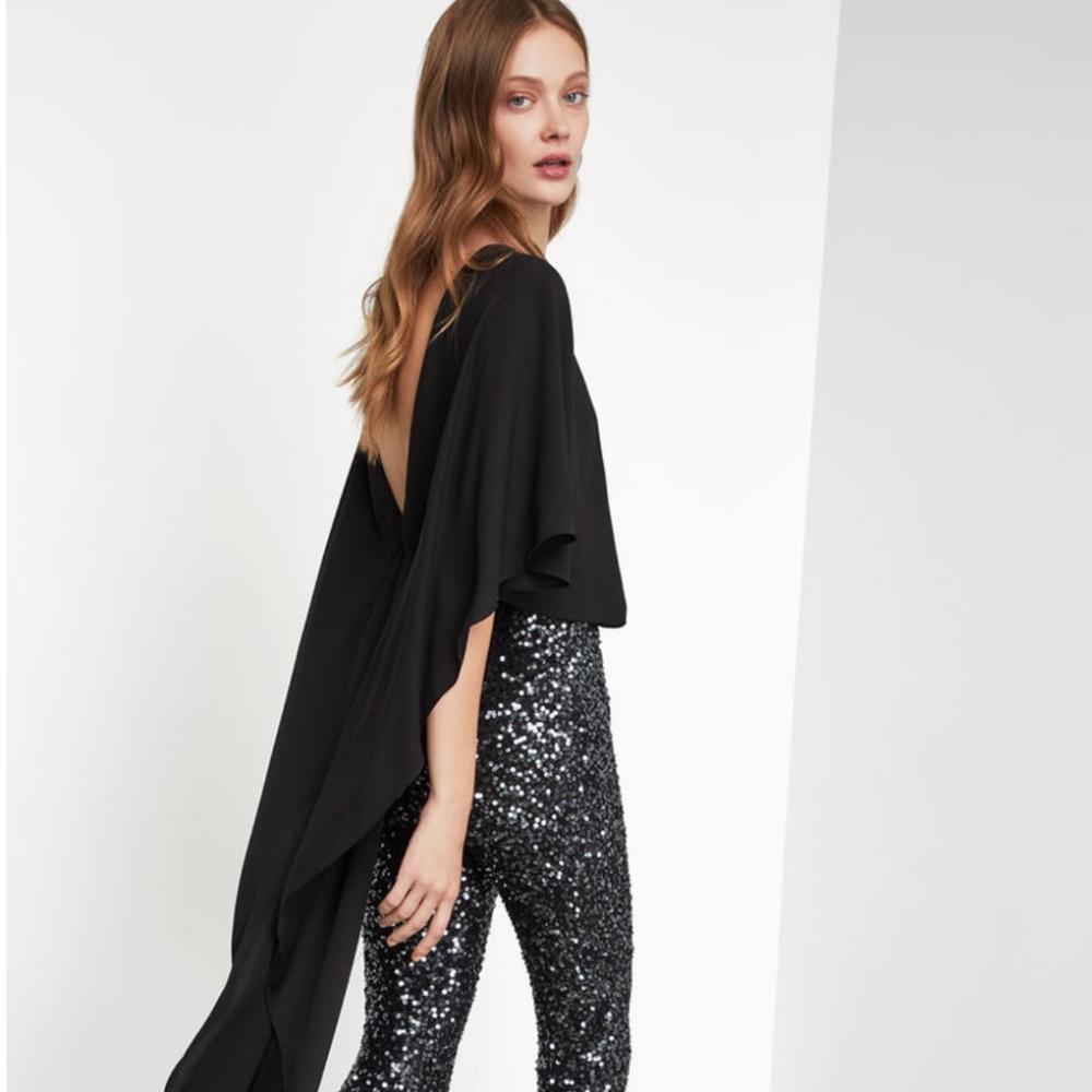 BCBGMaxAzira High Low sequin Jumpsuit